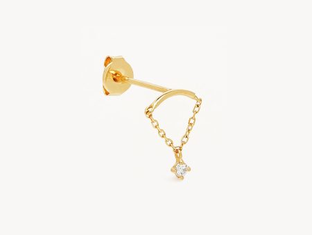 14k Solid Gold Dewdrop Diamond Stud Earring For Discount