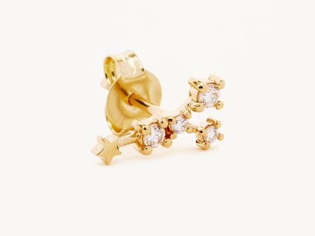 14k Solid Gold Starry Night Zodiac Constellation Diamond Earring - Cancer Supply