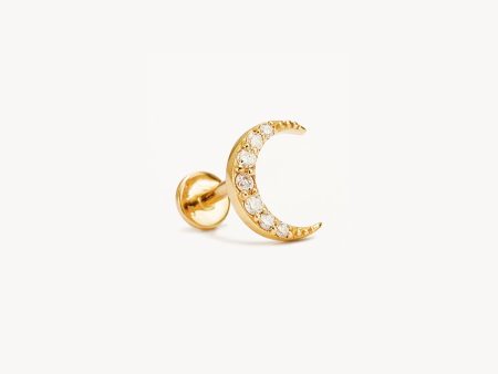 14k Solid Gold Evening Sky Diamond Cartilage Earring Cheap