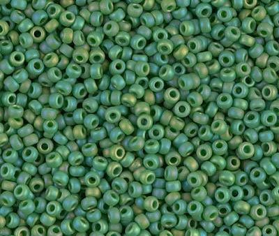 Miyuki 11 Round Seed Bead, 11-411FR, Matte Op Green AB For Discount