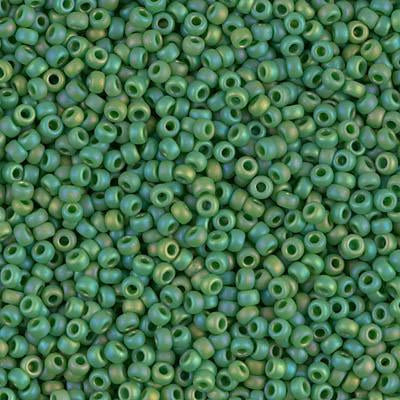 Miyuki 11 Round Seed Bead, 11-411FR, Matte Op Green AB For Discount