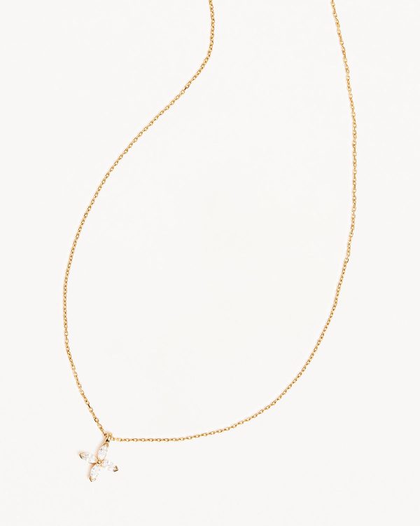 14k Solid Gold Blossom Lab-Grown Diamond Necklace Online Hot Sale