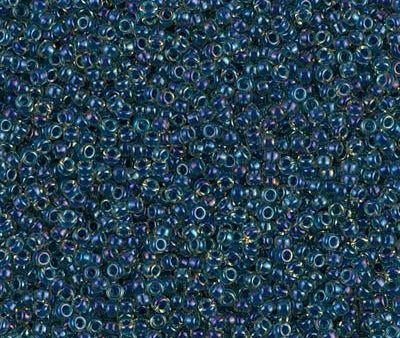 Miyuki 15 0 Round Seed Bead, 15-1826, Midnight Blue Lined Topaz AB Hot on Sale