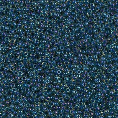 Miyuki 15 0 Round Seed Bead, 15-1826, Midnight Blue Lined Topaz AB Hot on Sale