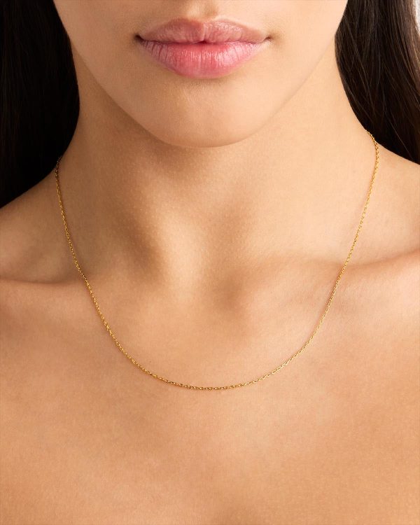 14k Solid Gold 18  Signature Chain Necklace Discount