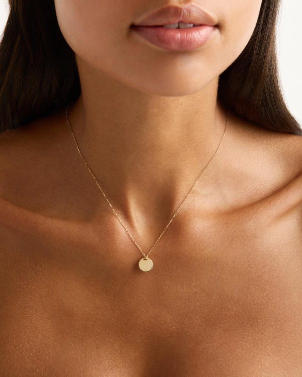 14k Solid Gold Forever And Always Engravable Small Necklace For Sale