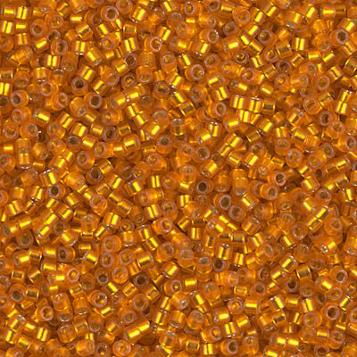 Miyuki Delica Bead 11 0 - DB0681 - Dyed Semi-Frosted Silver Lined Orange Discount