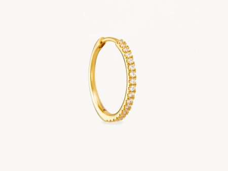 14k Solid Gold Mist Lab-Grown Diamond Hoop Hot on Sale