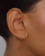 14k Solid Gold Pure Love Stud Earring For Cheap