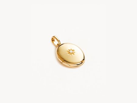 14k Solid Gold Rounded Diamond Lotus Locket Pendant Online now