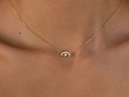 Amaryllis Pave Evil Eye Necklace For Sale