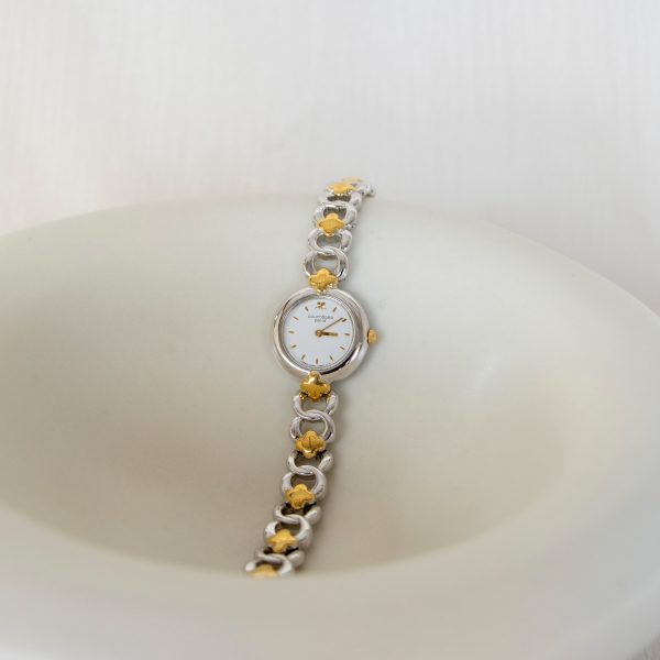 Vintage Courreges Round Two Tone Watch Cheap