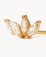 14k Solid Gold Blooming Lotus Crystal Cartilage Earring Online