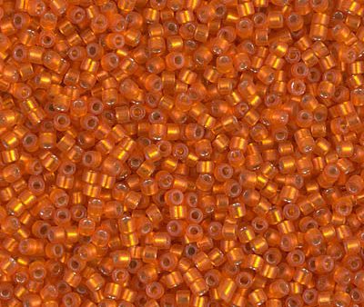 Miyuki Delica Bead 11 0 - DB0682 - Dyed Semi-Frosted Silver Lined Dark Orange Supply