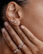 14k Solid Gold Floating Petal Lab-Grown Diamond Stud Earring Supply