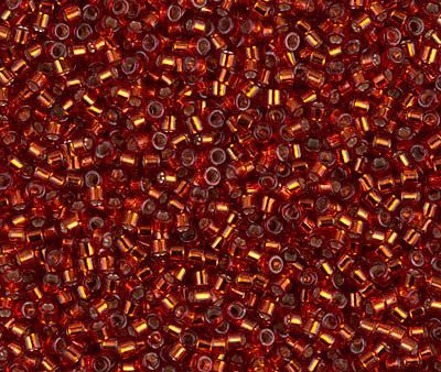 Miyuki Delica Bead 11 0 - DB0601 - Dyed Silver Lined Dark Burnt Orange For Sale