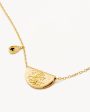 18k Gold Vermeil Lotus Birthstone Necklace - September - Sapphire Fashion