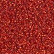 Miyuki Delica Bead 11 0 - DB0683 - Dyed Semi-Frosted Silver Lined Red Orange Online Sale