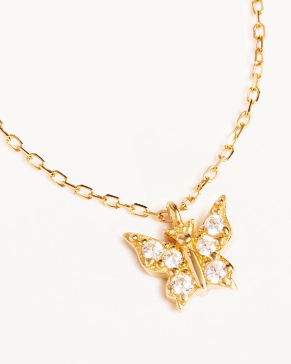 14k Solid Gold Fly With Me Necklace Cheap