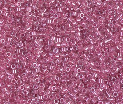 Miyuki Delica Bead 11 0 - DB0902 - Sparkling Peony Pink Lined Crystal Supply