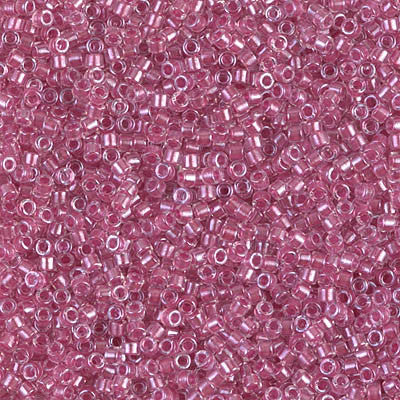 Miyuki Delica Bead 11 0 - DB0902 - Sparkling Peony Pink Lined Crystal Supply