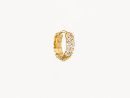 14k Solid Gold Light Catcher Lab-Grown Diamond Hoop Online now