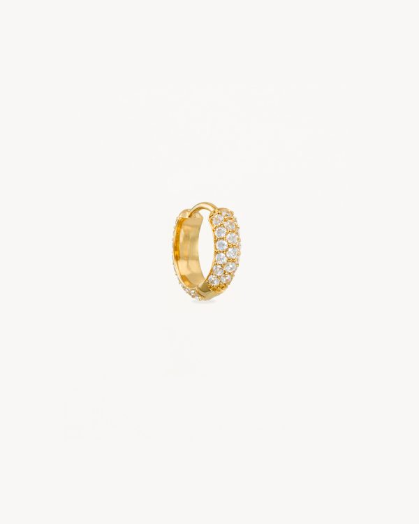 14k Solid Gold Light Catcher Lab-Grown Diamond Hoop Online now