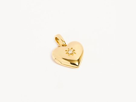 14k Solid Gold Heart Diamond Lotus Locket Pendant Supply