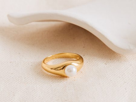 Penelope Pearl Signet Ring on Sale