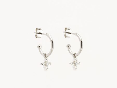 Sterling Silver Live in Light Hoop Earrings For Sale