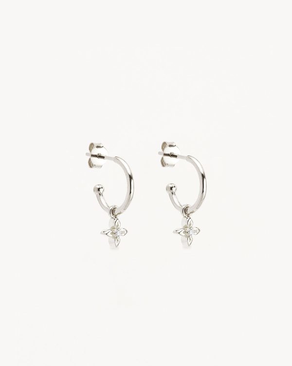 Sterling Silver Live in Light Hoop Earrings For Sale