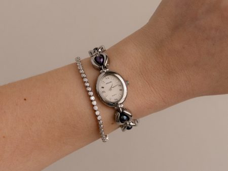 Vintage Pearl Oval Silver Watch Sale