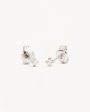 Sterling Silver Moonlight Pearl Stud Earrings Online Hot Sale