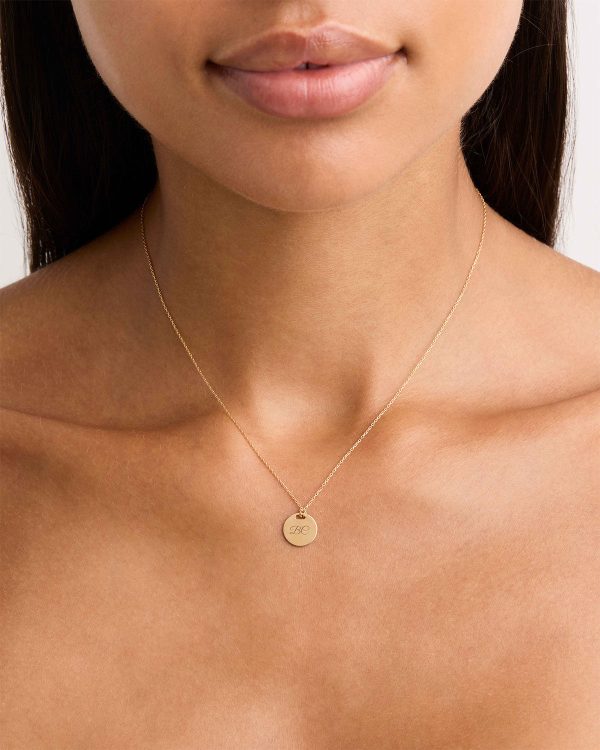 14k Solid Gold Forever And Always Engravable Small Necklace For Sale