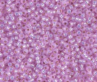 Miyuki 11 Round Seed Bead, 11-644, Dyed Hot Pink Silver Lined Alabaster Online Hot Sale