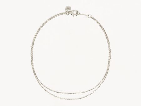 Sterling Silver Purity Double Chain Anklet Hot on Sale