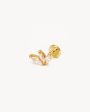 14k Solid Gold Blooming Lotus Crystal Cartilage Earring Online