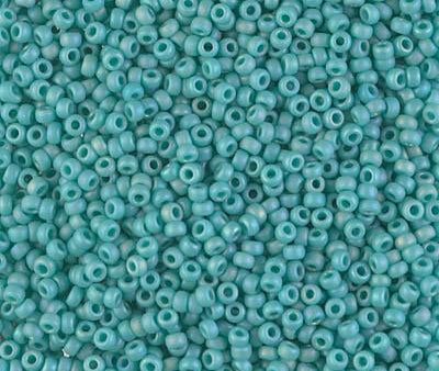 Miyuki 11 Round Seed Bead, 11-412FR, Matte Opaque Turquoise Green AB Online now