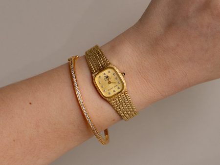 Vintage Swiss Elvence Square Gold Watch For Sale