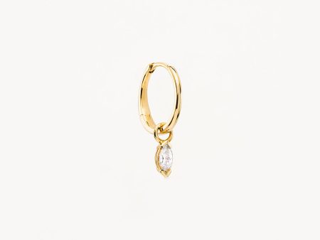 14k Solid Gold Floating Petal Lab-Grown Diamond Hoop on Sale