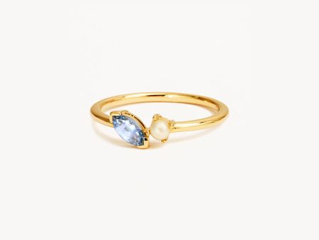 14k Solid Gold Into The Blue Ring For Sale