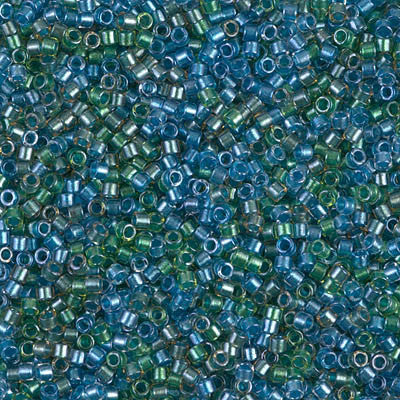 Miyuki Delica Bead 11 0 - DB0985 - Sparkling Lined Caribbean Mix (blue green) on Sale