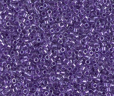 Miyuki Delica Bead 11 0 - DB0906 - Sparkling Purple Lined Crystal For Sale