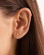 14k Solid Gold Diamond Sacred Cartilage Flatback Earring Fashion