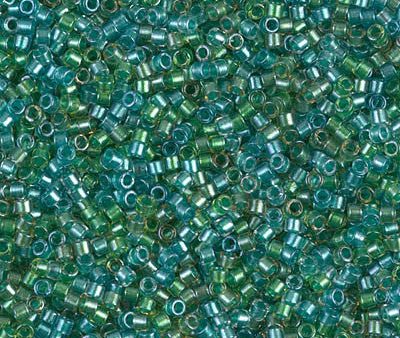 Miyuki Delica Bead 11 0 - DB0984 - Sparkling Lined Aqua Fresco Mix (aqua teal green) Online Sale