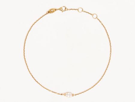 14k Solid Gold Floating Petal Lab-Grown Diamond Bracelet on Sale