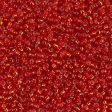 Miyuki 11 Round Seed Bead, 11-10, Silver Lined Flame Red For Sale