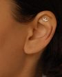 14k Solid Gold Blooming Lotus Crystal Cartilage Earring Online