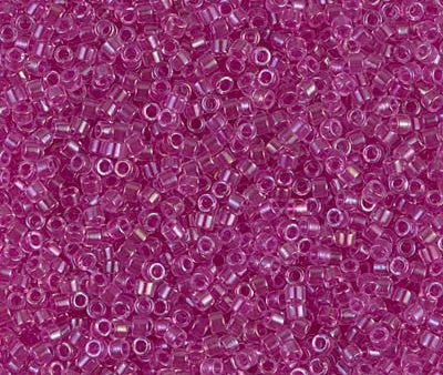 Miyuki Delica Bead 11 0 - DB0074 - Fuchsia Lined Crystal AB Sale