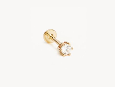 14k Solid Gold Crystal Cartilage Earring Online now